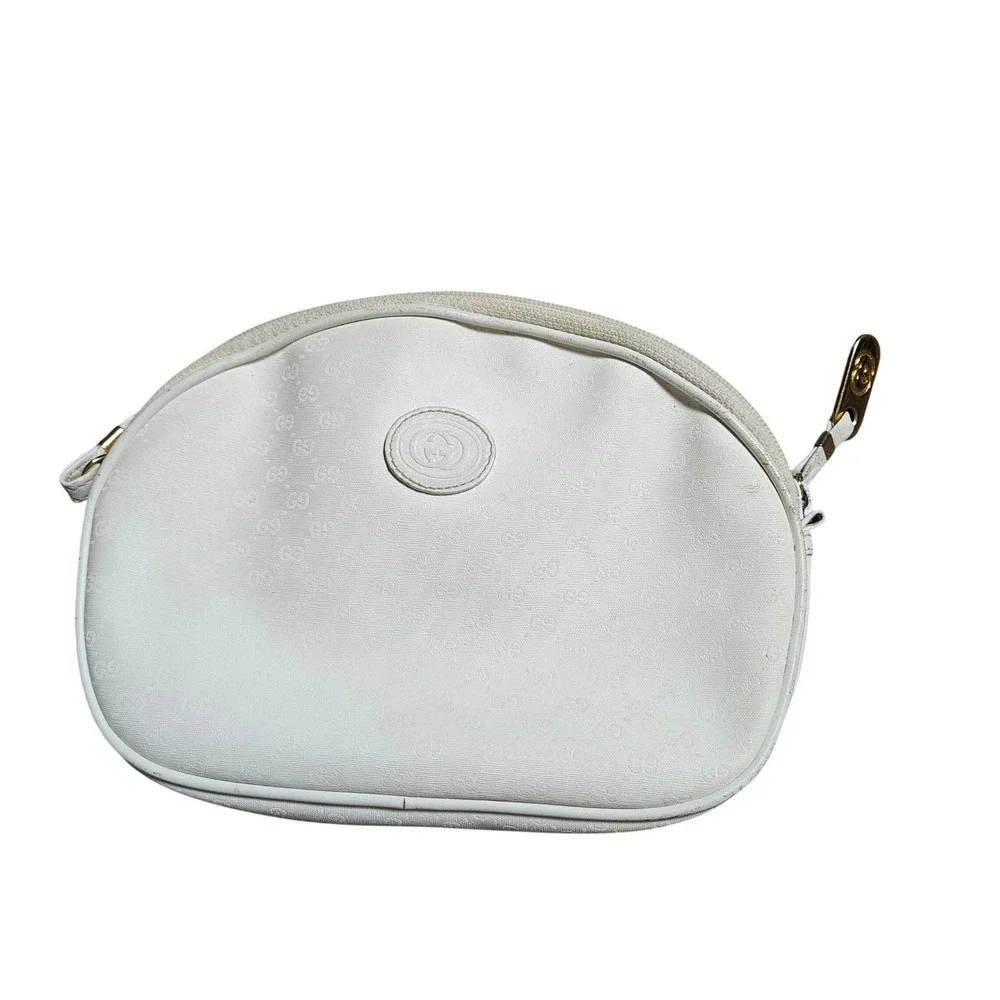 Vintage Gucci Micro GG Monogram Canvas Cosmetic Pouch Purse Bag Italy‎ Luxury